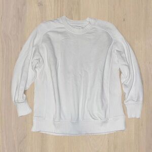 aerie White Oversized Crewneck Sweatshirt Size Small